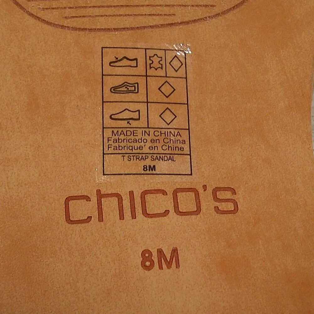 Chico's T-Strap White with Gray Beaded T-Strap Boho Sandals Size 8M - Picture 5 of 9